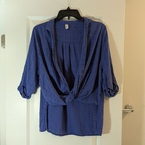 Sady & Lu Elegant Women's Blue Top, Size S